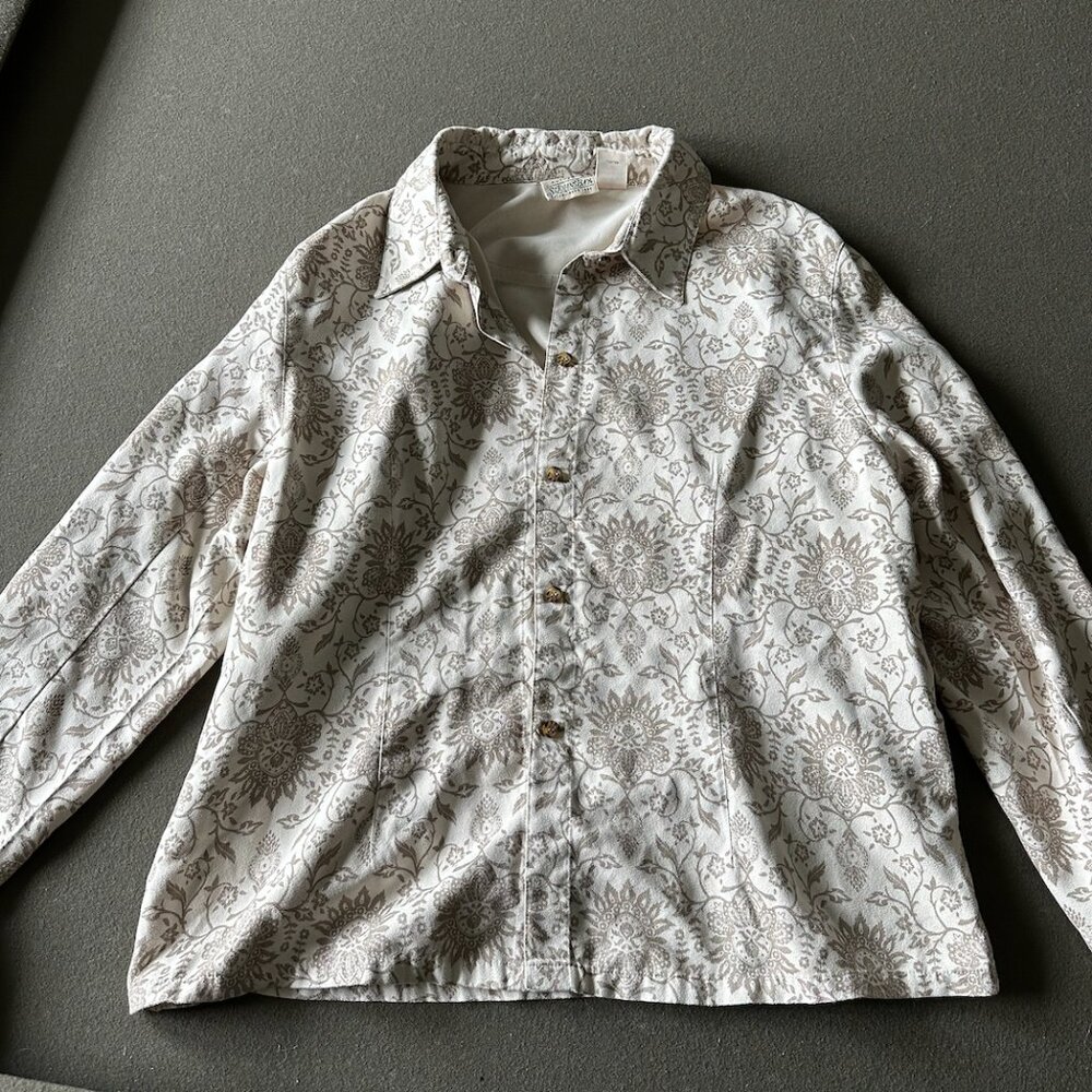 Women's Vintage St John's Bay Suede Button Down